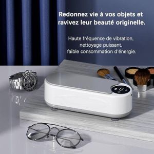 Gn POHB Nettoyeur ultrasonique multifonctionnel pour le nettoyage des lunettes, des bijoux, des rasoirs, des pinceaux de maquillage et des bracelets de montre.