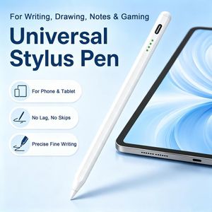 Stylet universel pour écran tactile pour téléphone et tablette, stylo numérique actif, rejet de la paume et sensibilité à l'inclinaison, stylet à charge rapide magnétique pour dessin écriture et jeux