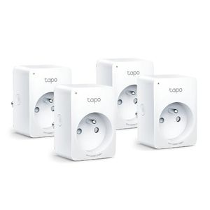 tapo Prise Connectée WiFi, Prise Intelligente compatible avec Alexa et Google Home, 10A Type F, Contrôler le radiateur, la cafetière, la lampe à distance, aucun hub requis, P100(4-pack)
