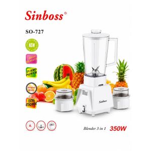 Sinboss Mixeur Blender 3 en 1 SO-727 – 350 W Turbo Power 