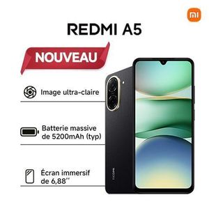 Xiaomi Redmi A5 - 6.88" - 2SIM - 4G - 8/32 Mpx - 3/64 Go - Noir - Garantie 12 Mois