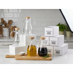 Carafe distributeur en Verre Gradué 550ml avec couvercle en bois 