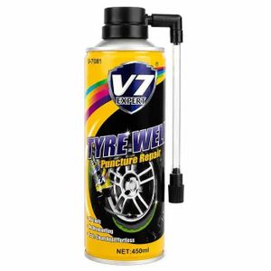 Bombe Anti-Crevaison V7 Expert Tyre Weld (450ml) – Réparation Rapide Pneu Voiture et Moto sans Démontage