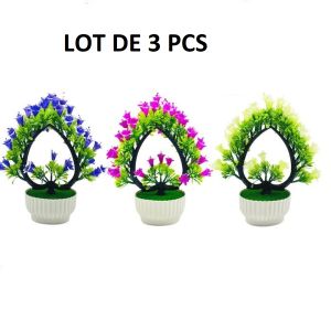Lot De 3 Plantes Artificielles Forme De Coeur Fleur