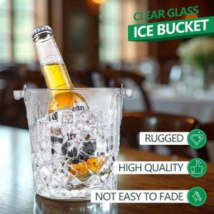 Mini Seau à glace en verre, rafraîchisseur à vin, bac à glaçons en cristal