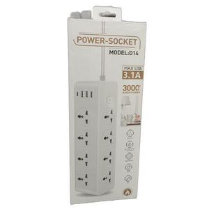 Multiprise Parasurtenseur - 8 Prises + 6 USB - D14