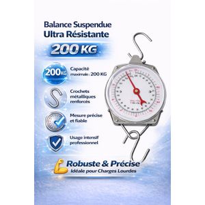 Balance Suspendue Mécanique 200 Kg – Pèse Marchandises Haute Résistance