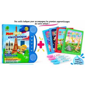 Livre électronique , éducatif rechargeable + 4 Livres de coloriage à eau
