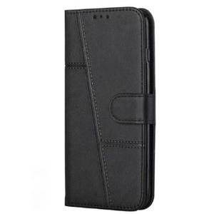 Etui à Rabat En Cuir Compatible Pour Samsung Galaxy A25 avec Antichoc - Noir