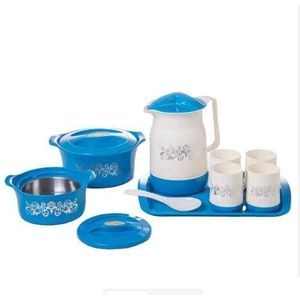 Ensemble de récipient pour conservation de la chaleur, chauffe-aliments avec baril distributeur de lait, thé et café