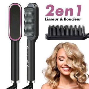 Brosse à cheveux chauffante en céramique 6 niveaux de chaleur 360° – Lisseur BG