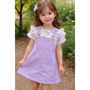 Mode Salopette 2pieces violet blanc 