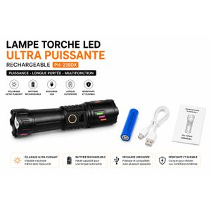 Article Lampe Torche LED Rechargeable Ultra Puissante – Batterie 26650 – Recharge Type-C – Fonction Power Bank