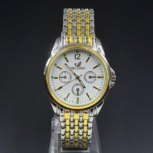 Orlando Montre Femme Fond Blanc - Argent/Or