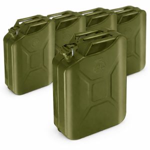 Lot de 5 Jerricans 20 litres - réservoir secours pour carburant 