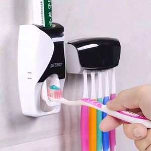 Support Distributeur Automatique De Dentifrice Blanc/Noir sans perçage