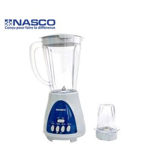 Nasco Blender 2 en 1 BL1008AK-CB - 1.5 Litres - Plastique - 400W - Blanc/Bleu  - 3 Mois de Garantie