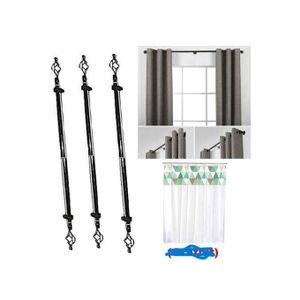 Lot de 3 tringles 2 Metres Tringles - Porte Rideaux Extensible