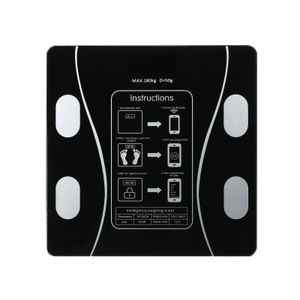 Pèse-personne connecté Bluetooth Balance Impédance Graisse Corporelle 180kg Noir