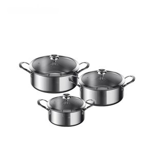 oraimo home Tri-Ply Set  Ensemble de casseroles robustes et spacieuses en acier inoxydable (3 pièces)