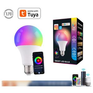 Ampoule LED Intelligente RGB Tuya E27 10W – Contrôle WiFi & Bluetooth via Application, Lumière Variable Multicolore avec Synchronisation Musicale pour Décoration Maison