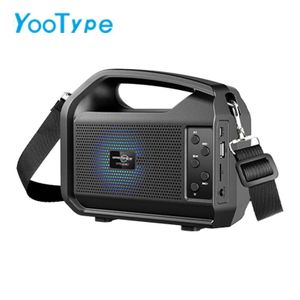 YooType Enceinte Portable Bluetooth BT, Lampe Torche Intégrée, Multi Lecture Résistante Éclaboussures, Noir