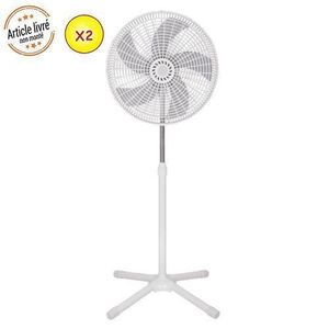 Ilux 2 Ventilateurs 18 Pouces - LXF-1805 - 5 Hélices - Noire