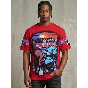 T-Shirt Oversize Manches Courtes - Rouge