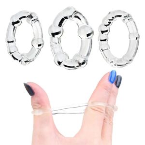 General Anneau d'allongement masculin réutilisable en silicone avec cristal