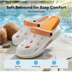 Oraimo Chaussures GuardWalk OHDS-002 Chaussures Crocs Confortable Blanc Orange - Tapette Fermée