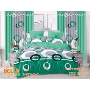 Belle Lot Complet : 2 Draps + 2 Taies + 2 Rideaux – Design Élégant et Confort Assuré