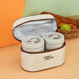 Lunch Box Thermique 4 en 1 – Kit Complet avec Sac Isotherme et Double Récipient