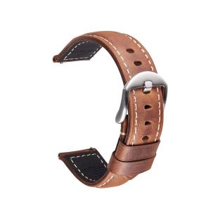 Bracelet Montre En Cuir Premium Noir – Résistant & Confortable – Boucle Métallique – Style Élégant
