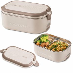 Boîte à lunch chauffante électrique et chauffe-plats en acier inoxydable - 1,2 L - Prise UE