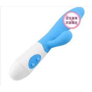 SEXTOYS Vibrators -Vibromasseur Vitesse Ajustable USB Recharge Dildo-06-bleu