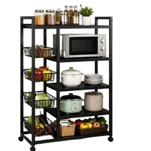 Étagère de cuisine multifonction sur roulettes – Rangement pratique et élégant - 80CM