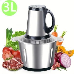Moulin à viande électrique en acier inoxydable à trois vitesses avec une capacité de 3L