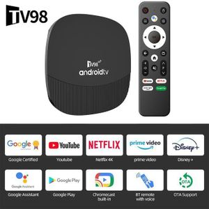  Box Android TV98 ATV Smart TV 13.0 BT 4K HD Lecteur Multimédia 2G + 16G Décodeur