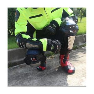 ROBOT Genouillères de moto PRO en acier inoxydable, coudières, protections pour motocross, kit de 4 pièces, flexibles, respirantes et réglables, pour une sécurité optimale.