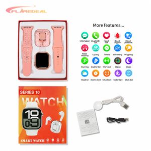 FLAMEDEAL Série 10 Bracelet de montre 2-en-1 Écran tactile complet HD de 2,2 pouces avec appel Bluetooth intelligent + Casque Bluetooth sans fil