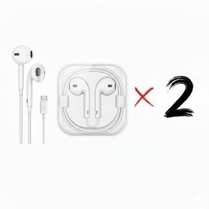 2 Écouteurs Filaires Stéréo Android - Connecteur USB Type-C - Son HD et Micro - Lot de 2 Paires