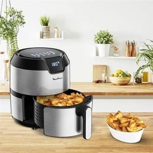 Friteuse Sans Huile Air Fryer 6L-8L Écran Digital LED - 1800W - Cuisson Rapide, Saine - Poulet, Frites, Gâteaux - Noir/Inox