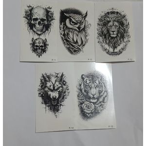 5 Autocollants de Tatouage Semi-permanent