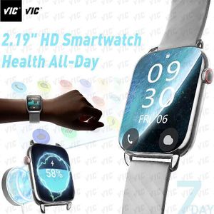 VIC Montre connectée True 2.19" IPS écran tactile complet BT Appel Sport Moniteur de fréquence cardiaque et santé
