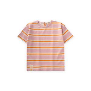 Cigit T-shirt Fille rayé - Rayures rose orange