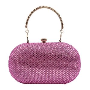 Jolie Sac à main ou de Soirée Femme  en Cuir Véritable Doré Incrusté de Diamants
