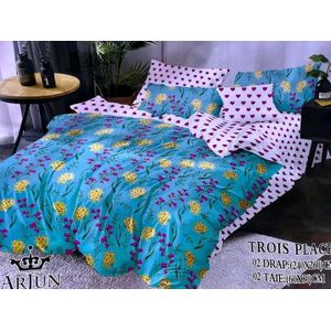 2 Draps De Lit 3 Places 2 avec 2 Taies 