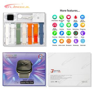 FLAMEDEAL Série 10 Bracelet 7-en-1 2,2" Appel Bluetooth Montre intelligente à écran tactile intégral - Pour Android et iOS