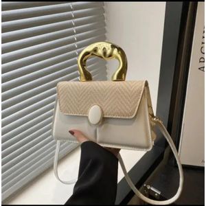 Fashion & Style Sac à main bohème en cuir PU pour femme,petit sac à main à bandoulière de couleur blanc 
