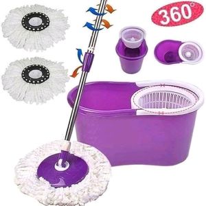 Clean AK Vadrouille En Microfibre Avec Manche En Acier Inoxydable, Humide Et Sec